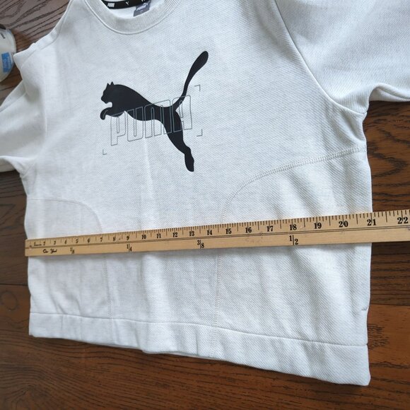 PUMA‎ Women's Crewneck Gray Black Sweatshirt XL Long Sleeve Pullover Athletic - Picture 9 of 11